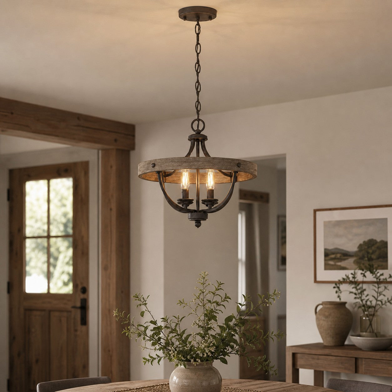 Vintage Farmhouse Semi Flush Mount Ceiling Light