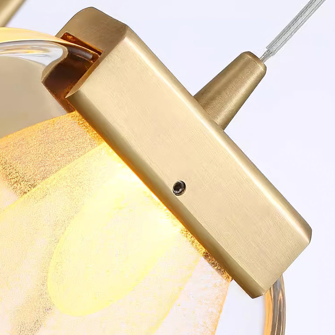 Clear Rippled Glass Plug-In Pendant