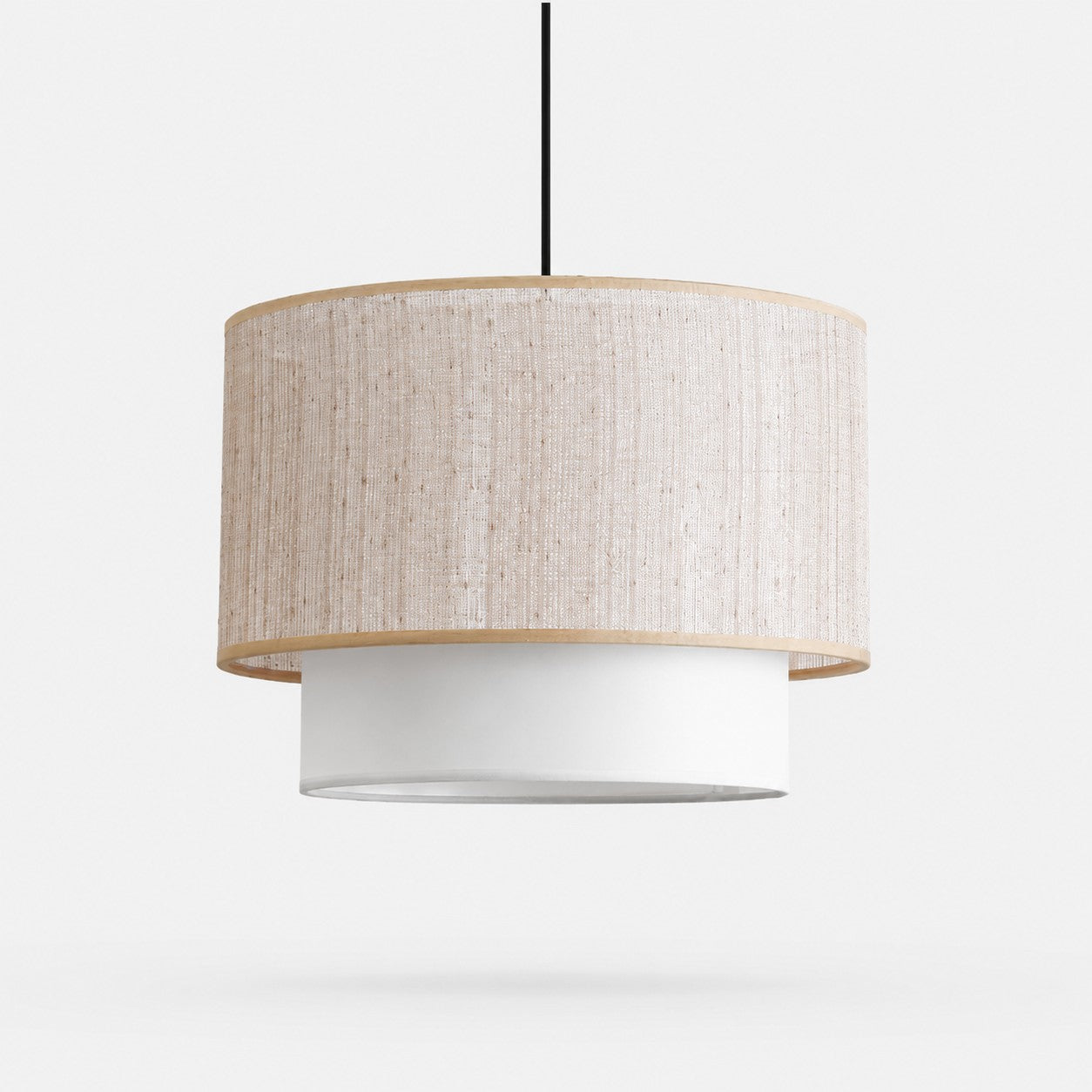 Wabi-Sabi Linen Drum Pendant Lamp