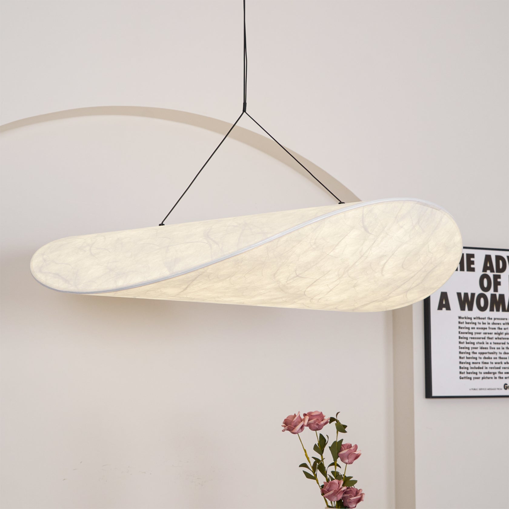 Cloudlike Mulberry Silk Plug-In Pendant Light