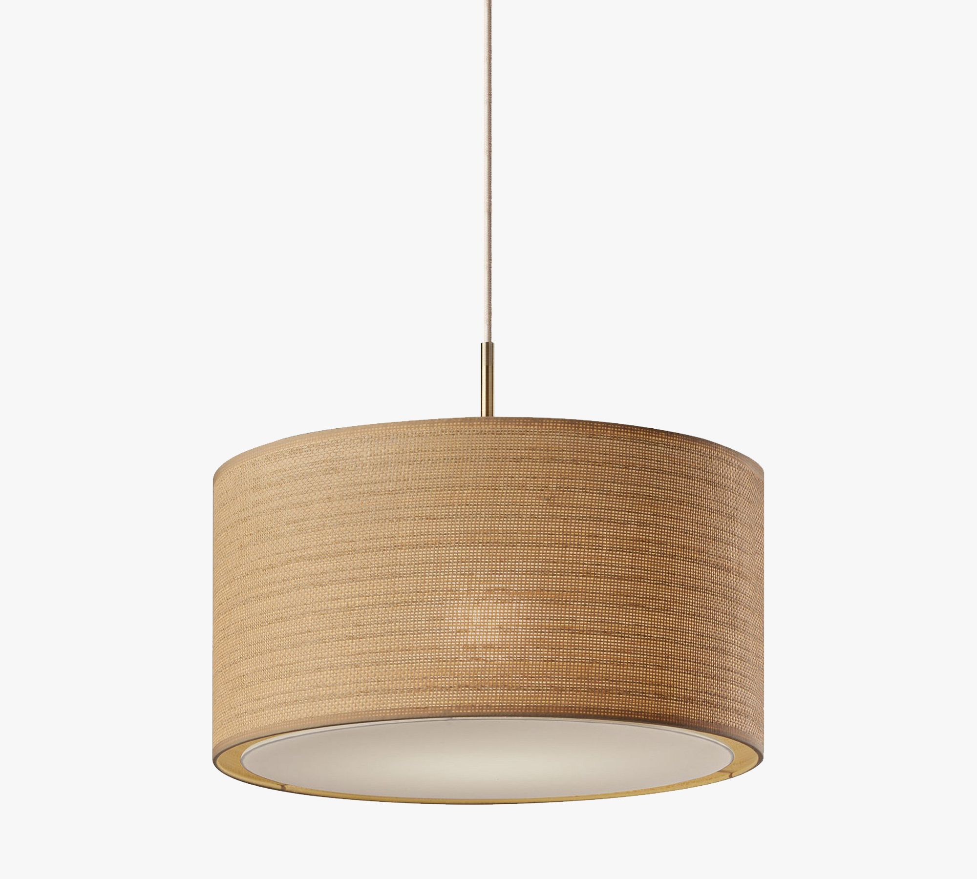 Dumora Fabric Drum Shade Pendant Light - Linen Design Hanging Light