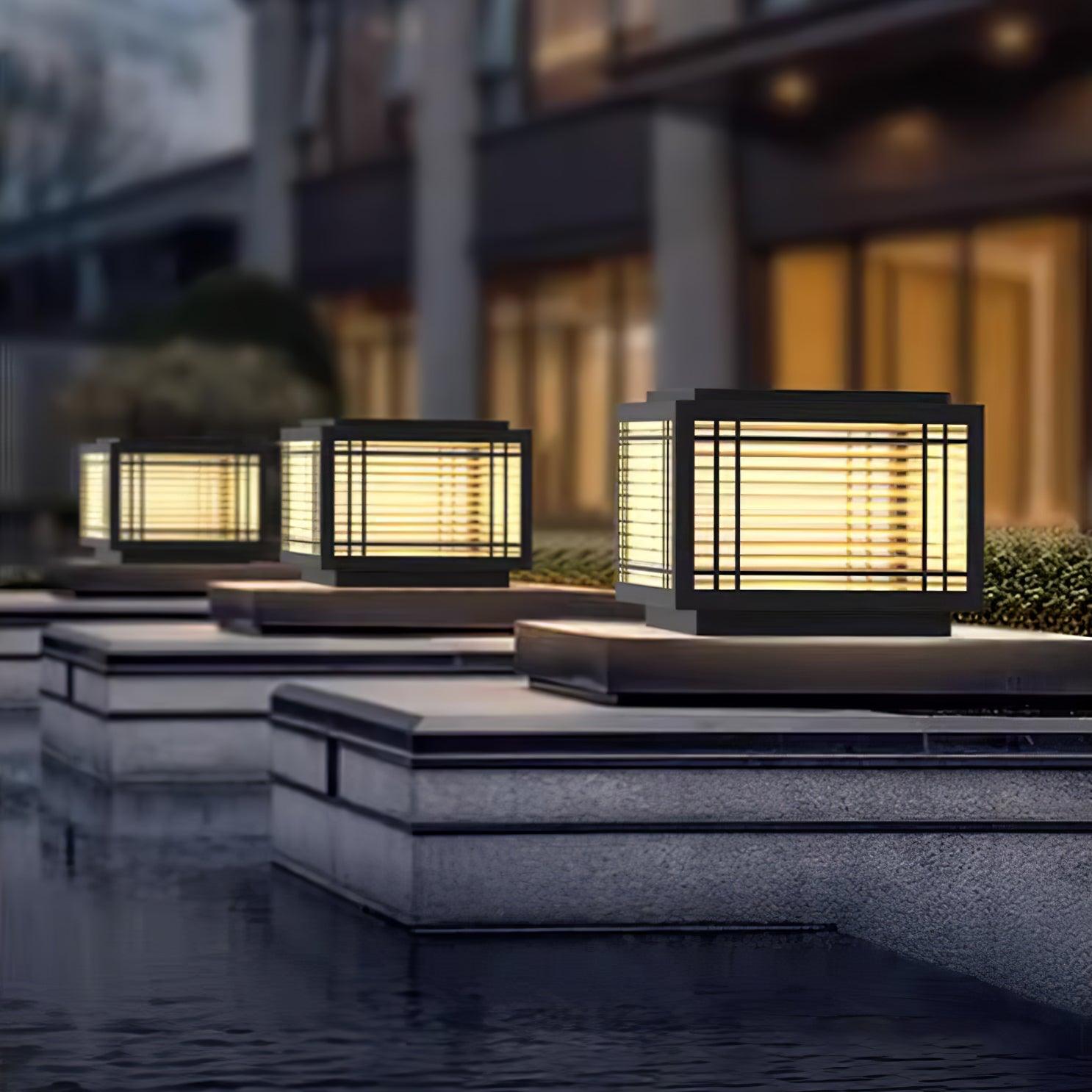 Outdoor Post Light - Solar Stainless Steel Lamp for Deck & Garden Use