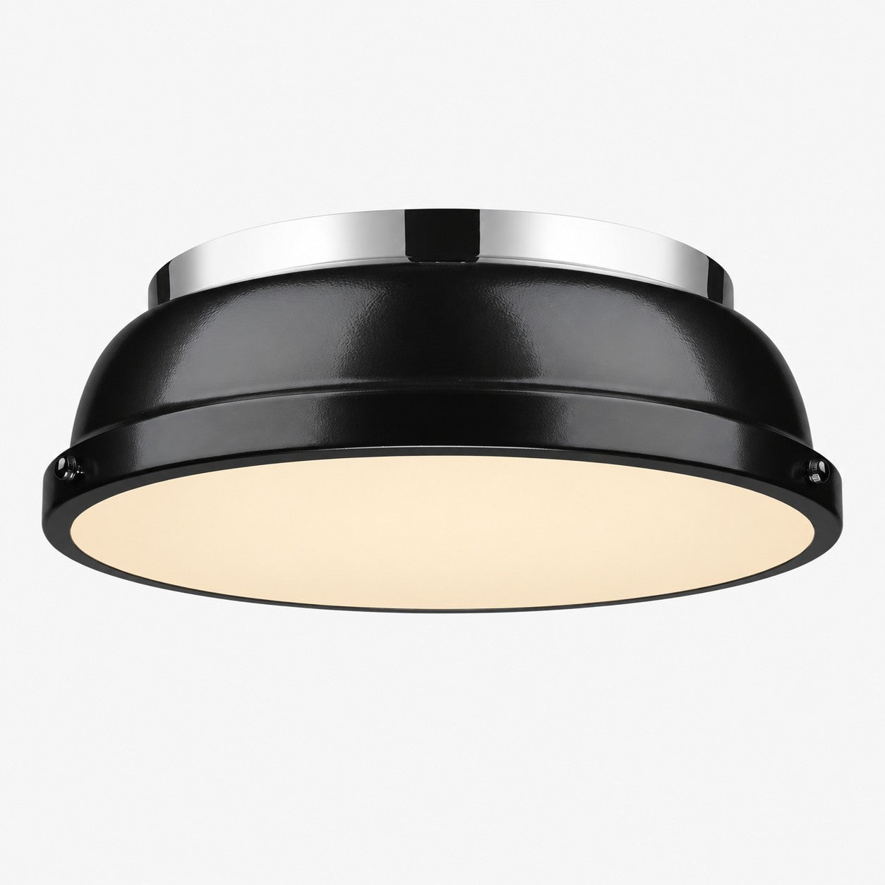 Metal Flush Mount Ceiling Fixture with Frosted Diffuser