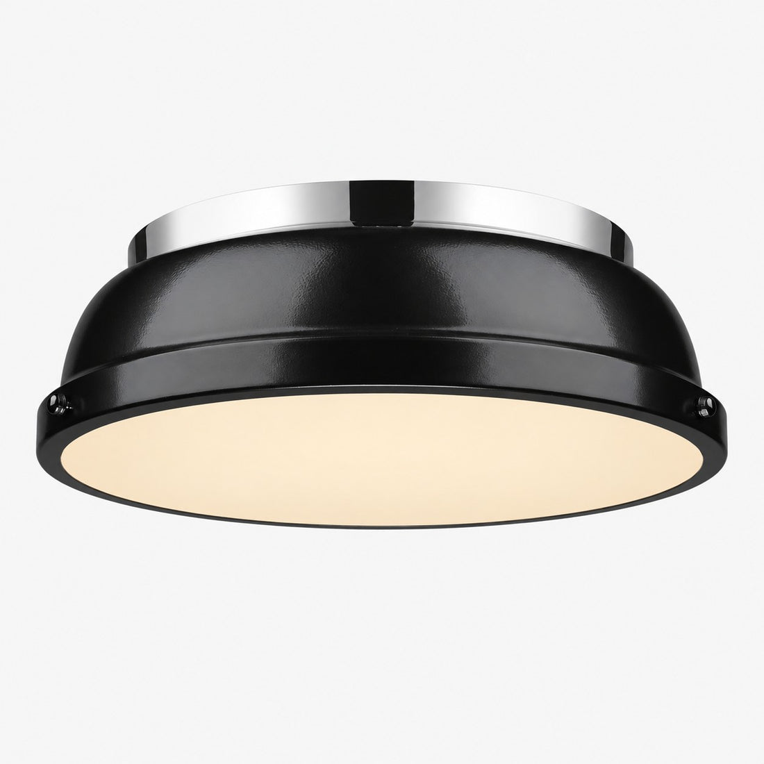 Metal Flush Mount Ceiling Fixture with Frosted Diffuser