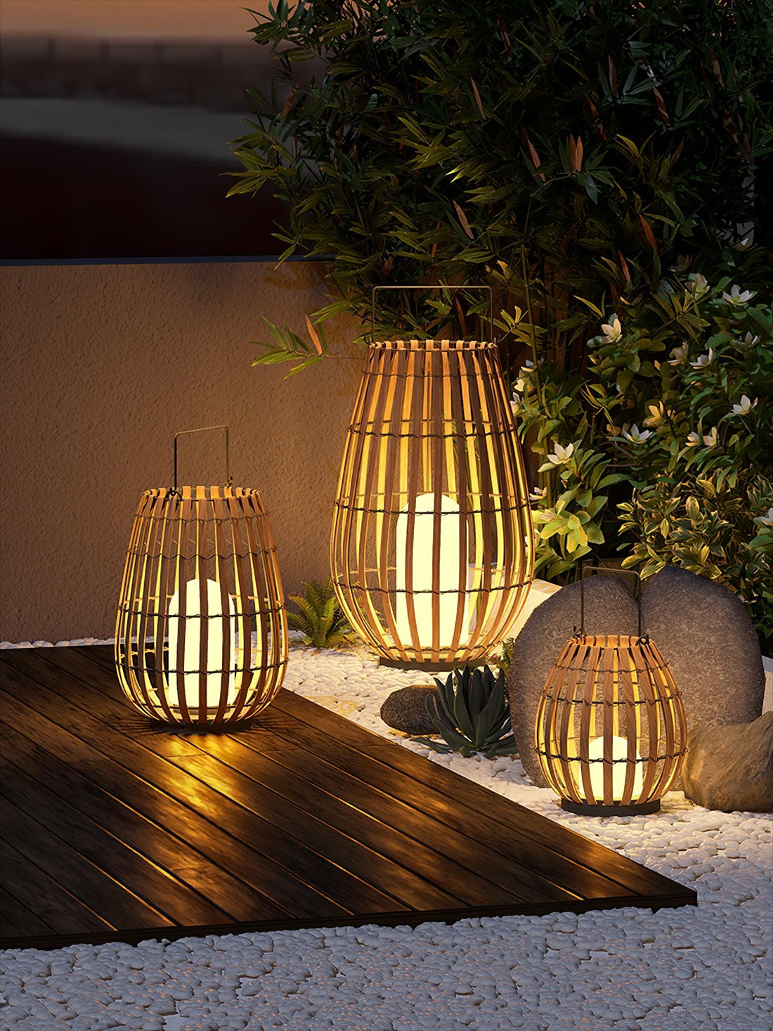 Tropic Braid Outdoor Lamp - Faux-Rattan Metal Waterproof