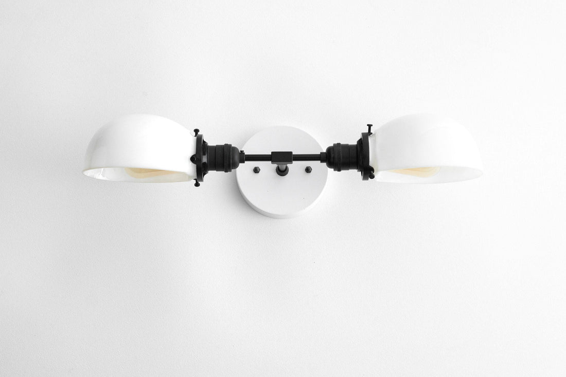 Ornato Luxe Mid-Century Vanity Light - Brass Bathroom Fixture with Opal Glass
