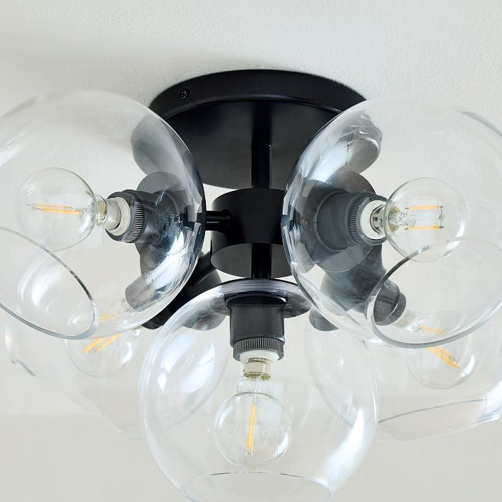 Brina Glass 5-Light Flush Mount - Minimalist Glass Ceiling Fixture