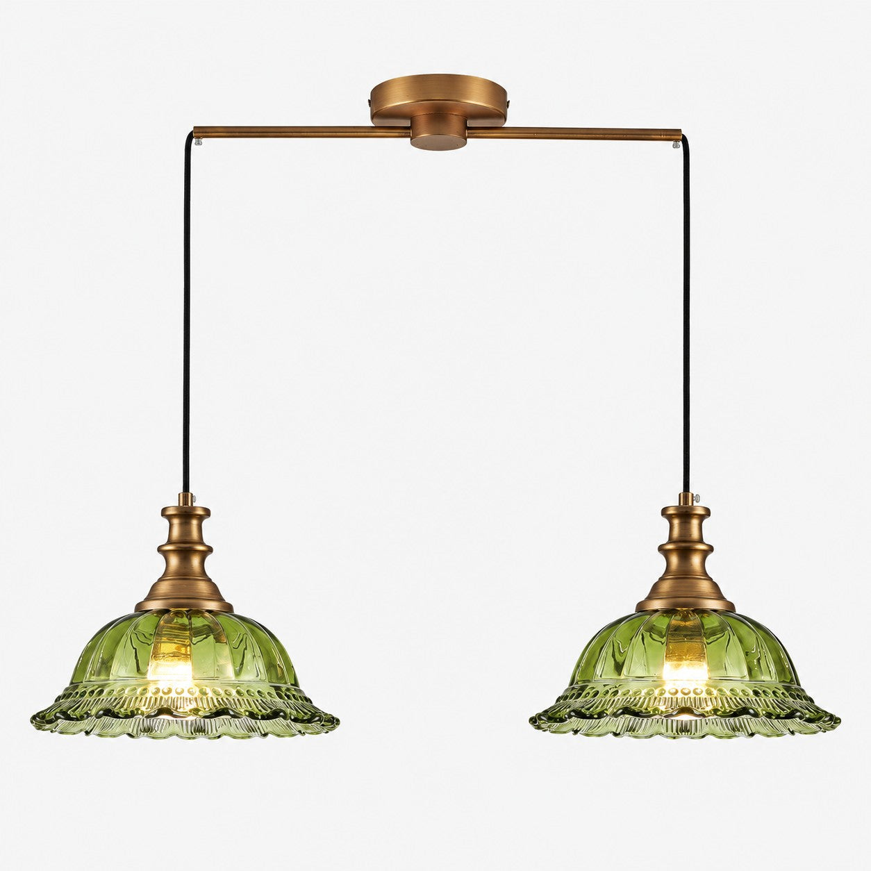 Vintage Fluted Glass Pendant Light for Kitchen & Dining