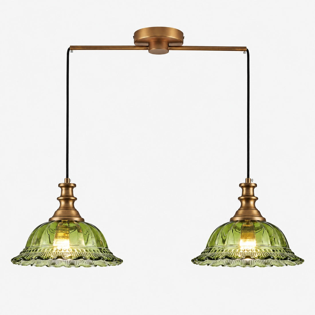 Vintage Fluted Glass Pendant Light for Kitchen & Dining