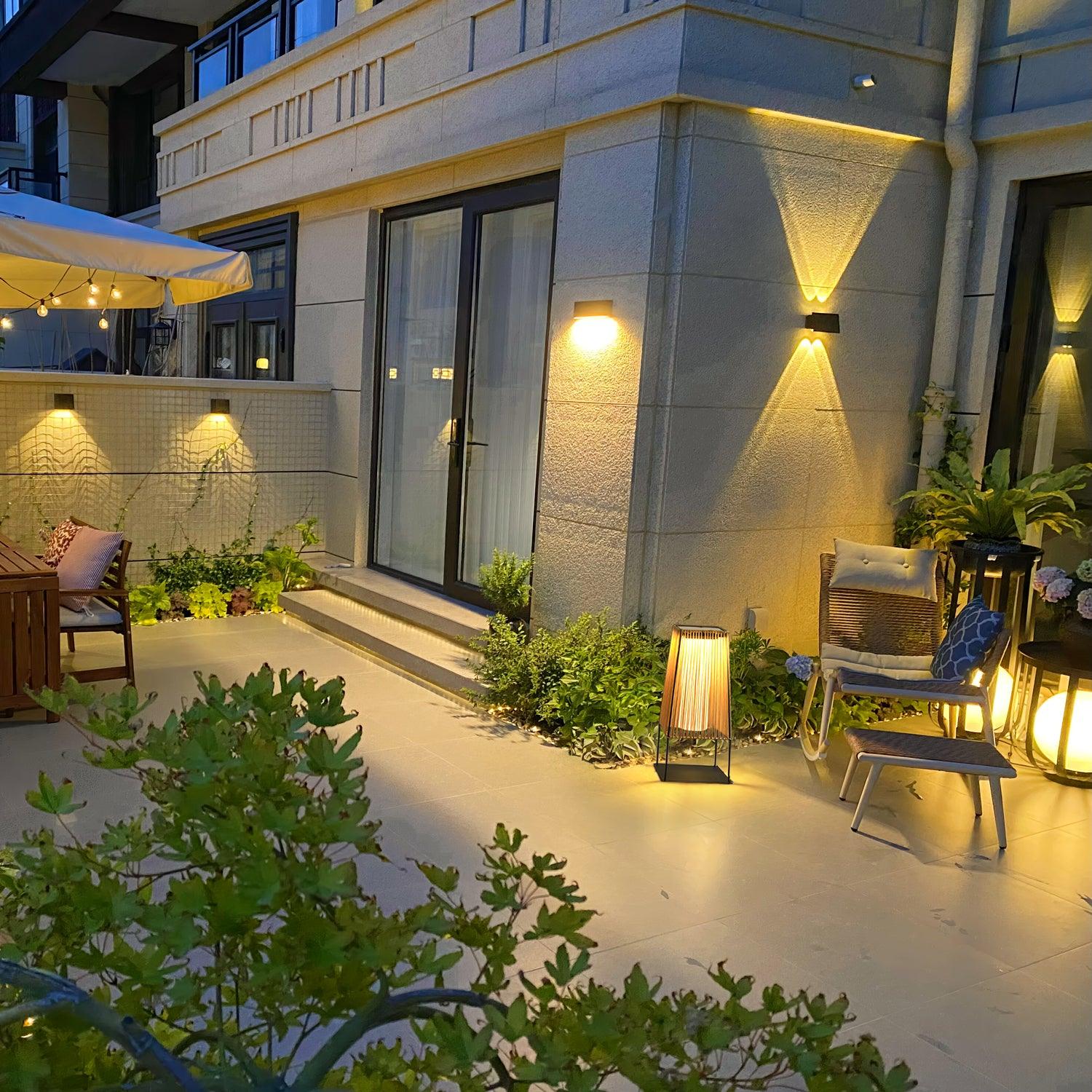 Plastic Rattan Outdoor Post Light - Solar Post Lamp Ideal