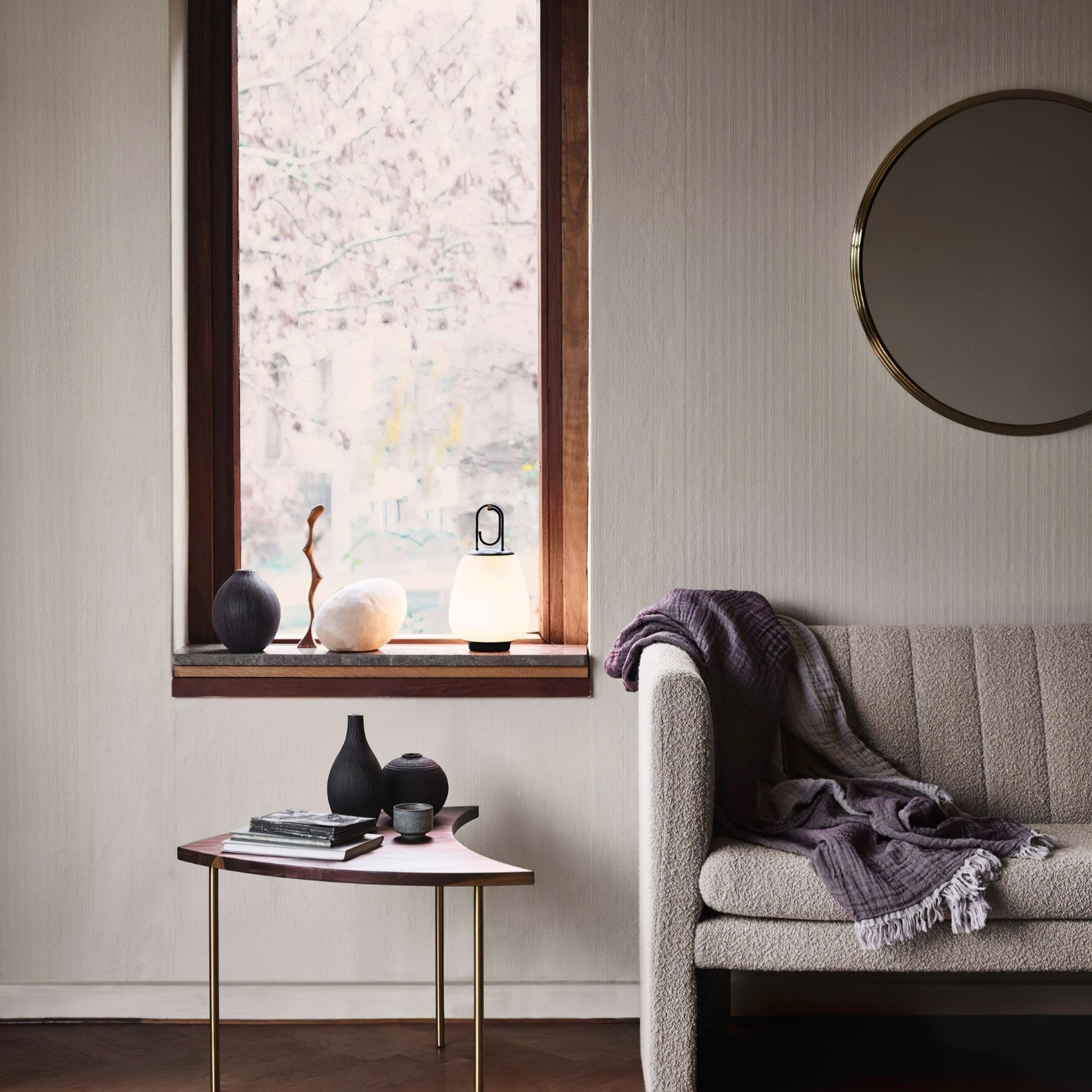 Lantern Table Lamp - USB Rechargeable Nordic Light for Indoor & Patio