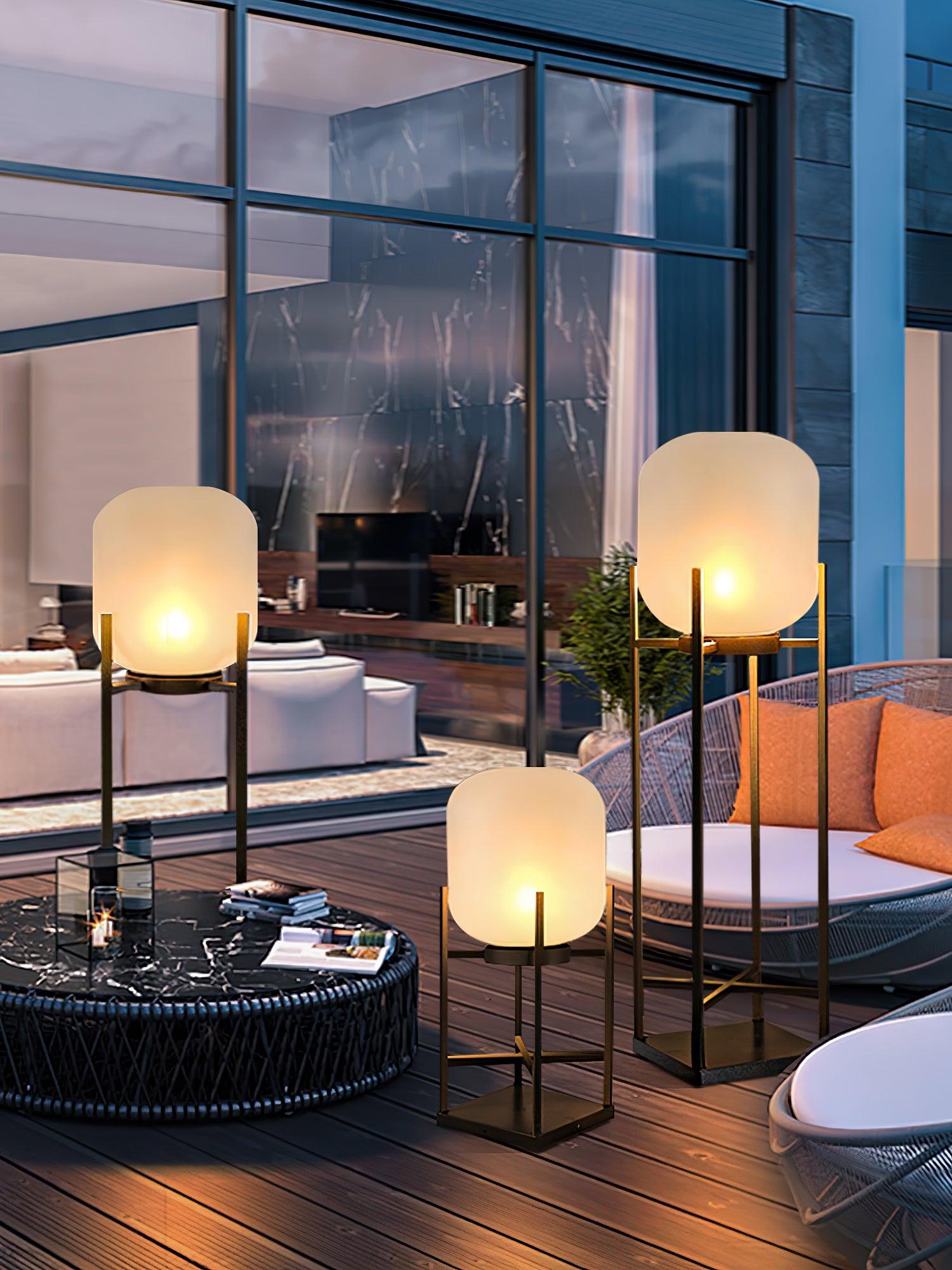 Lantern Floor Lamp - Solar LED Light for Garden, Patio & Outdoor Pathway