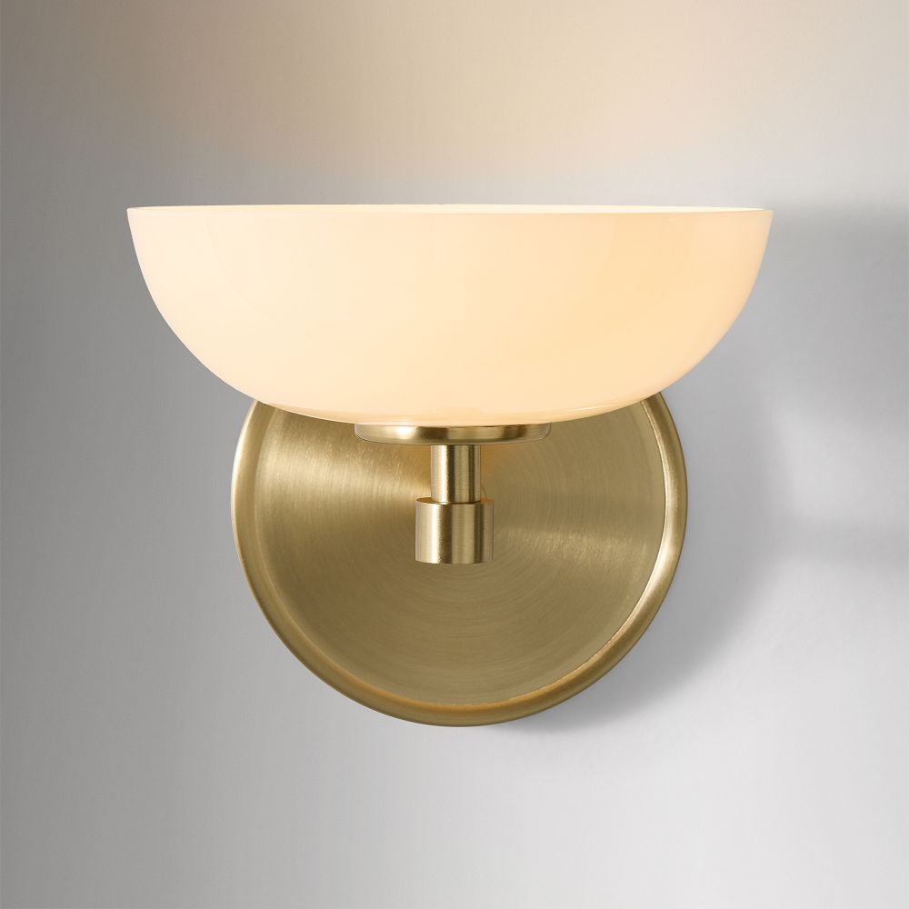 Vega Glass Wall Sconce — Minimalist Small Fixture, Contemporary Metal Accent for Hallway or Vanity