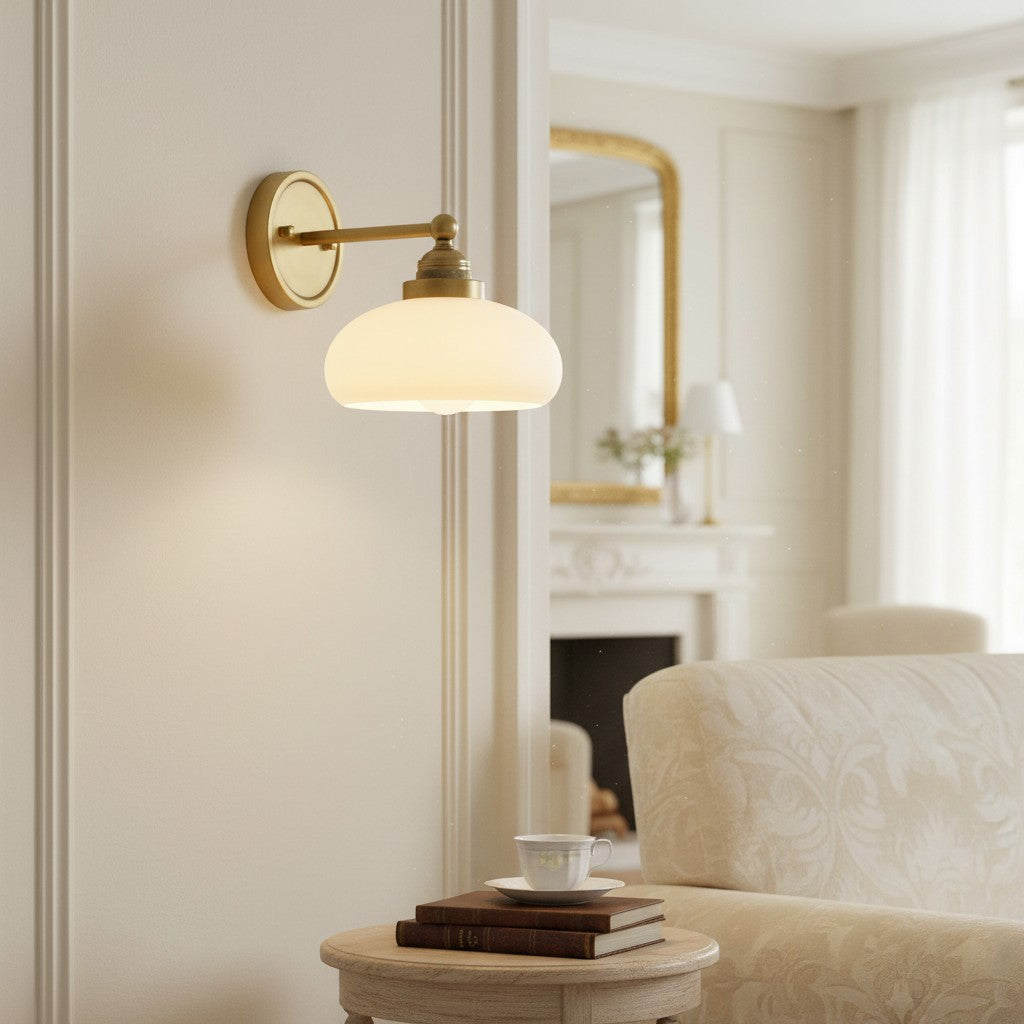 Velora Vintage Industrial Wall Sconce with Glass Shade for Hallway and Entryway