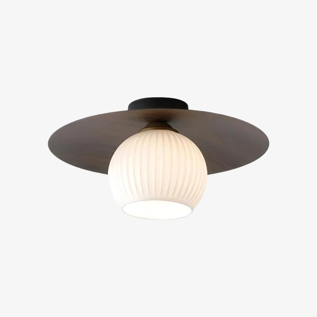 Domebora Striped Glass Orb Ceiling Light - Vintage Dome Design for Hallway