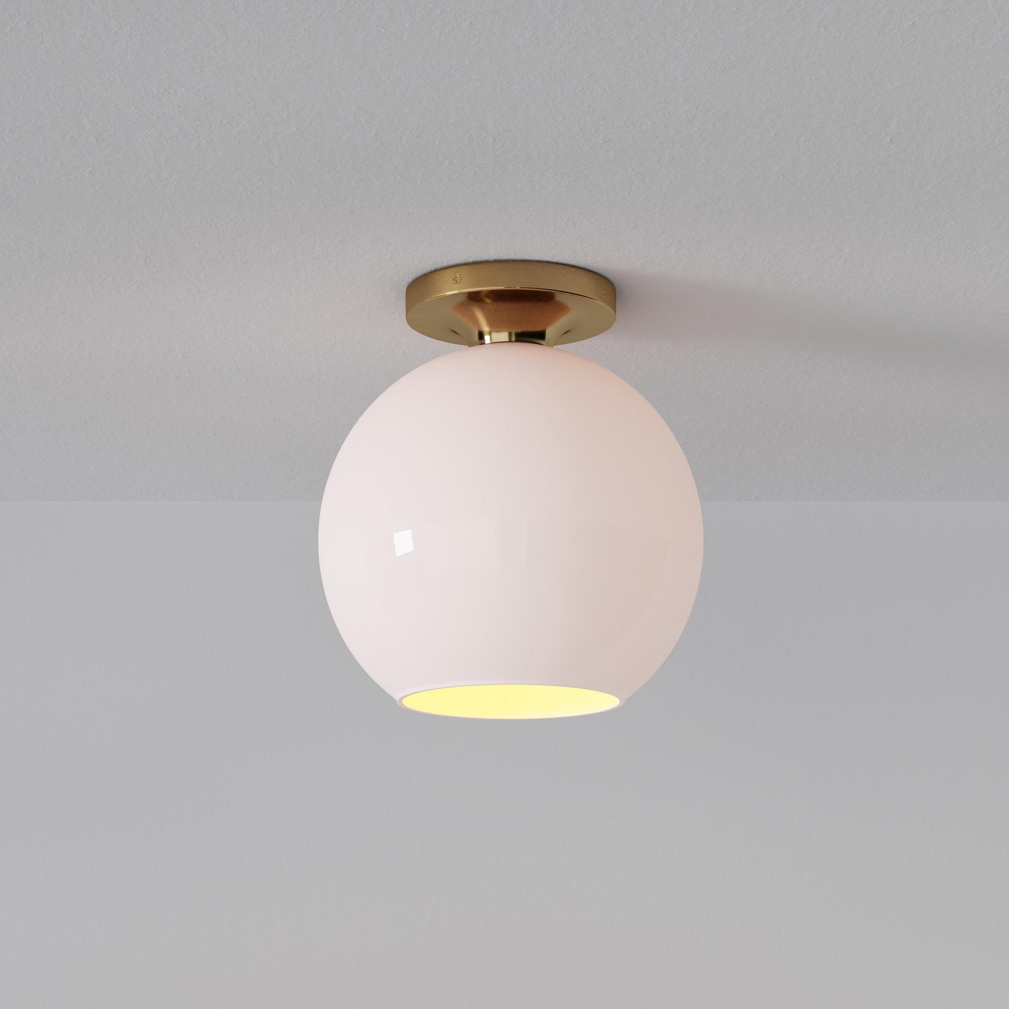 Selvion Modern Globe Ceiling Lamp - Damp-Rated Bathroom Lighting - Luxe Glass Shade