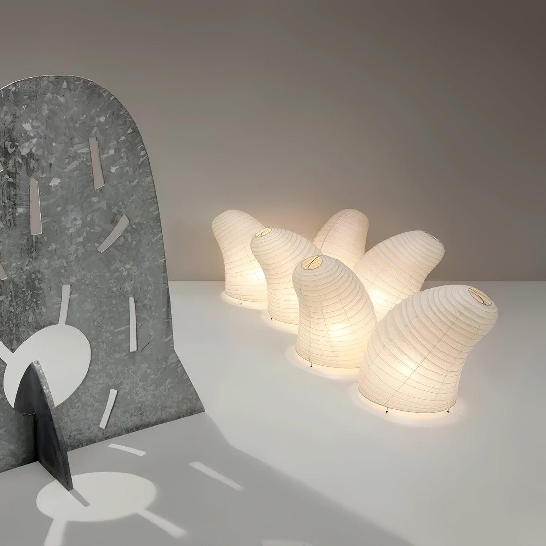 Japanisch inspirierte Papiertischlampe – Maulbeerpapierlampe fürs Schlafzimmer