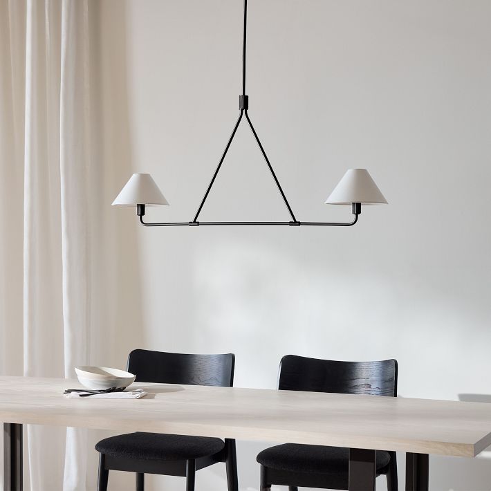 Diora Chandelier - Modern Metal Fixture with Linen Shades