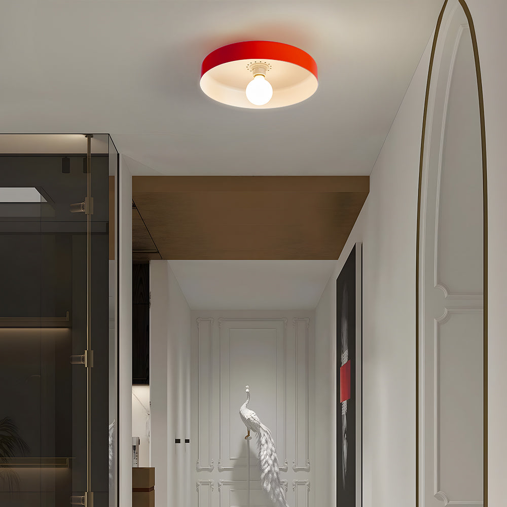 Flush Mount Art Decor Ceiling Light - Iron Round Fixture for Entryway