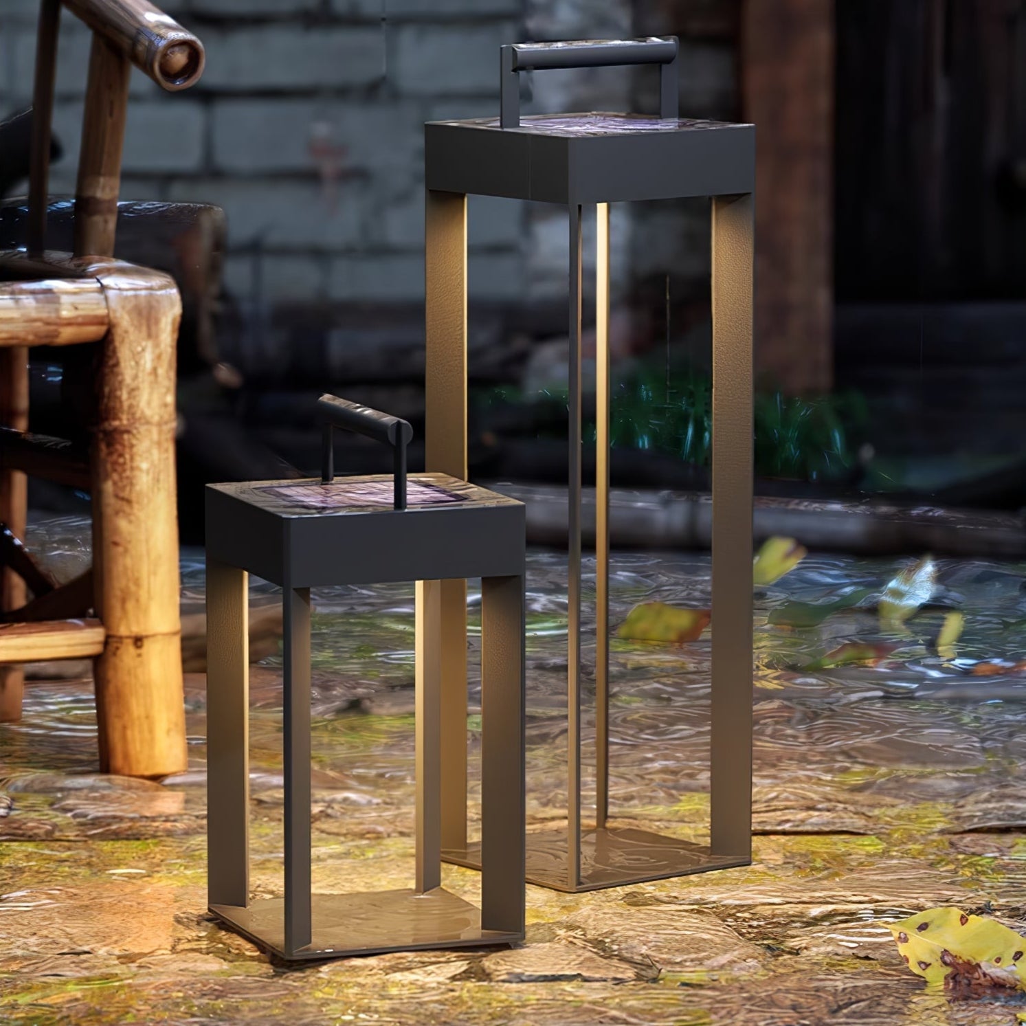 Solarlaterne Außenlampe - Geometrisches LED-Licht für Garten &amp; Terrasse