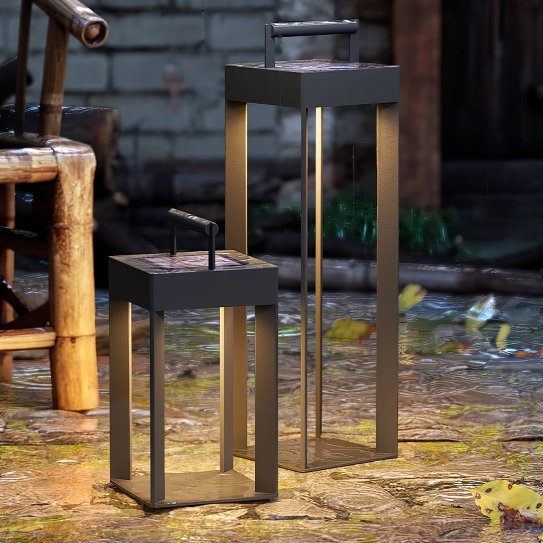 Solarlaterne Außenlampe - Geometrisches LED-Licht für Garten &amp; Terrasse
