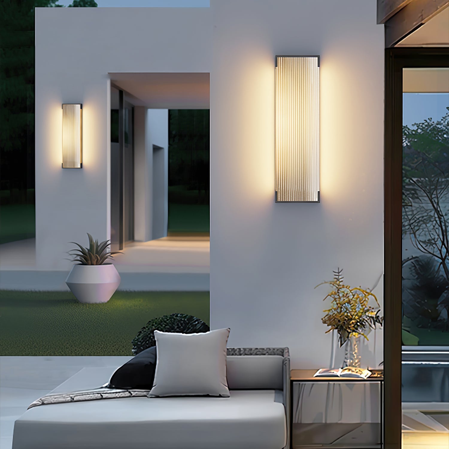 Rectangular Outdoor Wall Light - Modern Black Lamp for Porch & Garden