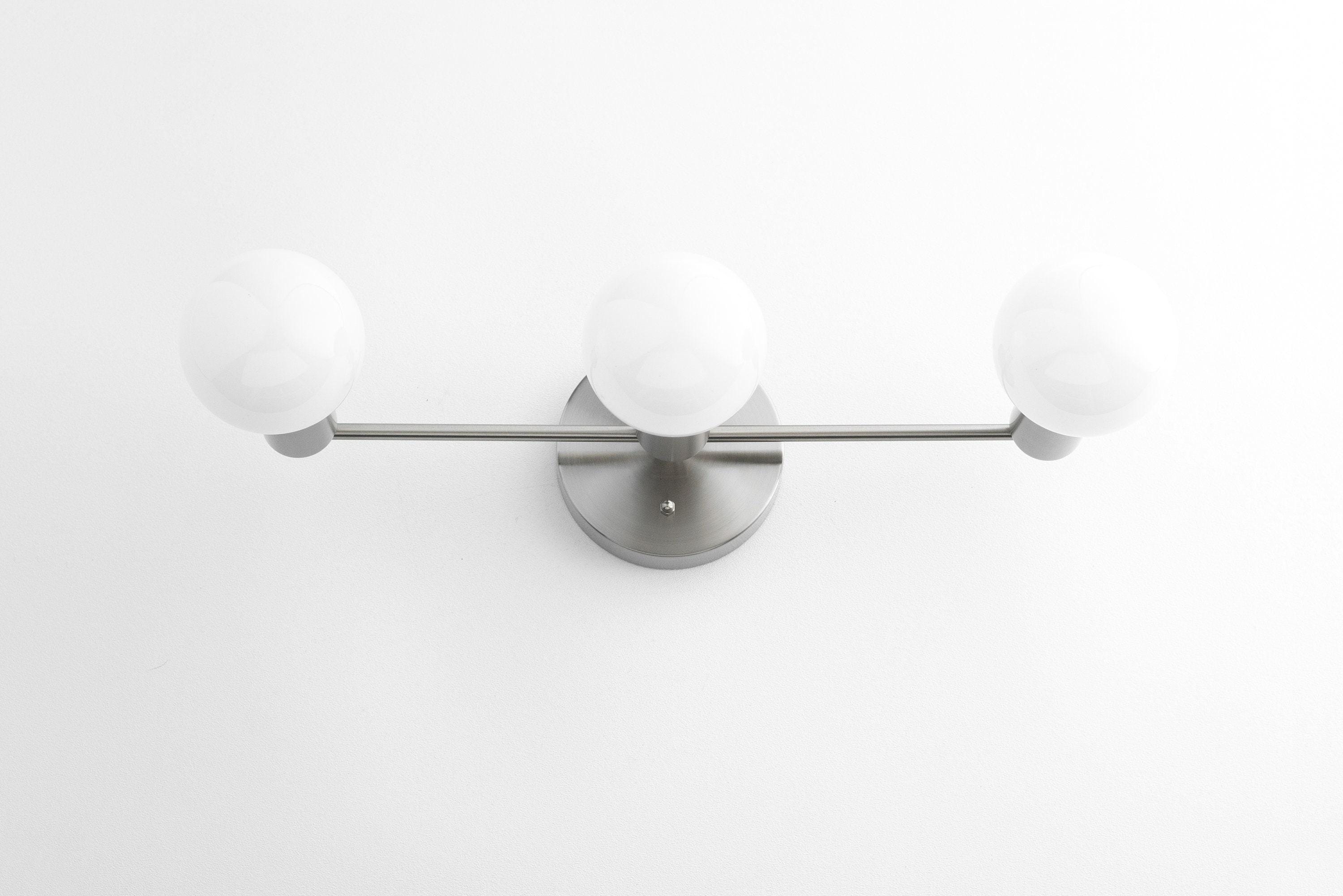Glorica Glass Mid Century Modern Vanity Light - 3 Light Wall Fixture