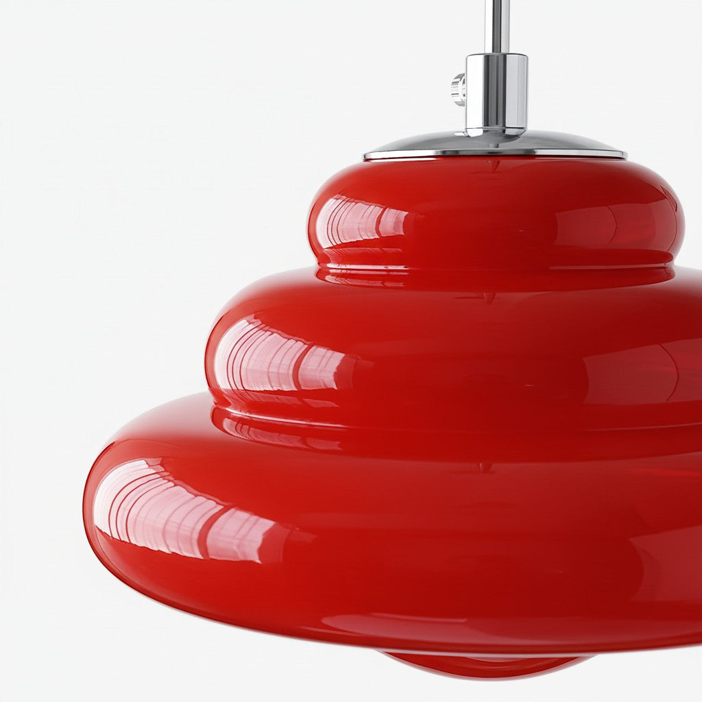 Bomiello Sculptural Layered Glass Pendant Light - Modern Minimal Pendant for Living Room or Bedroom