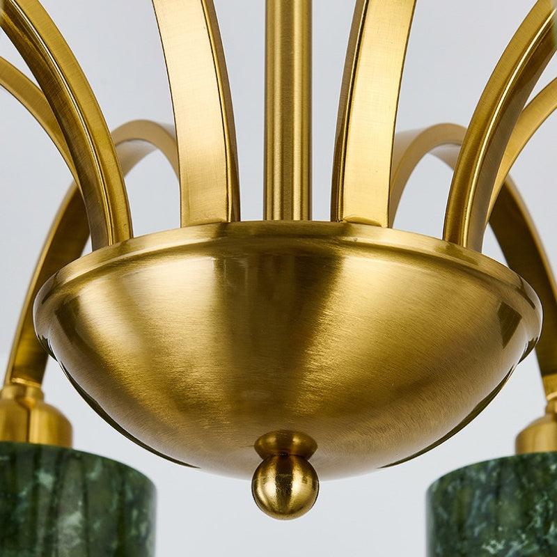 Green Jade Arched Branch Chandelier