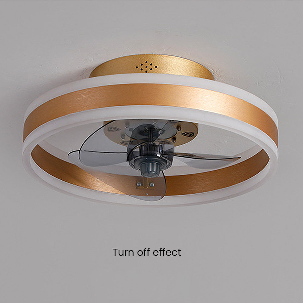 Ceiling Fan with Light – Round LED Modern Style for Bedroom Comfort