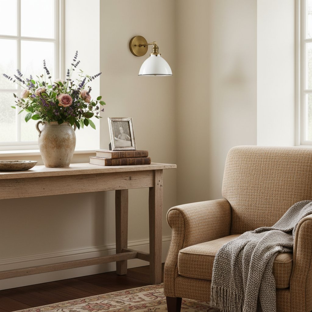 Conique Wandleuchte aus Metall – Weißer Metallschirm – Industrielle moderne Beleuchtung