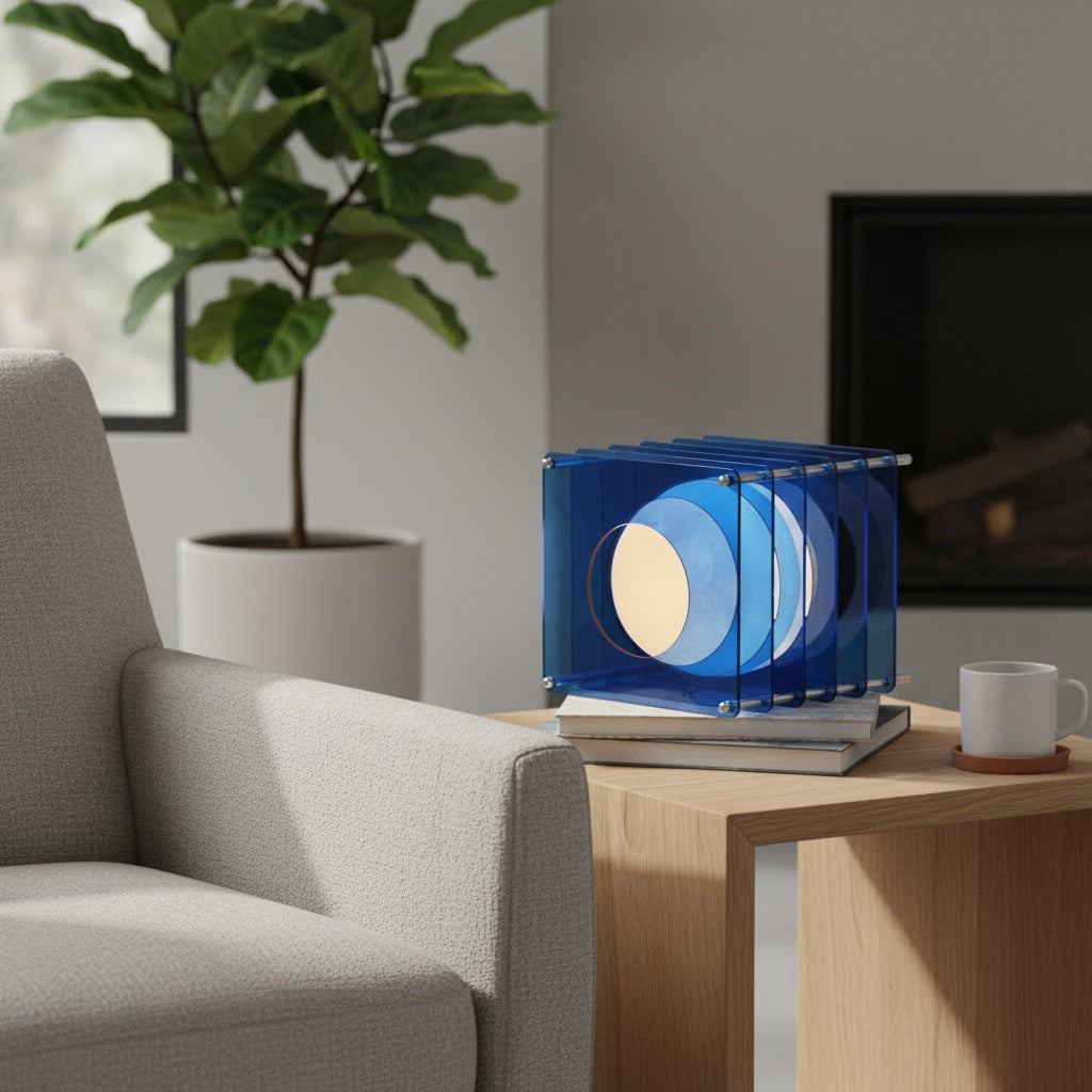Afterglow Series Moon Cube Geometric Sphere Table Lamp - Modern Style Bedroom Decor