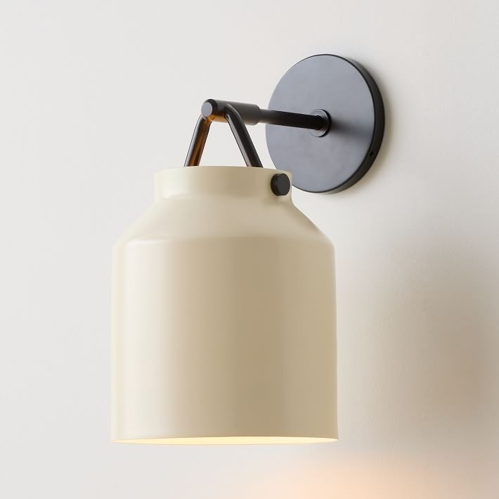 Hanton Brass Damp Rated Sconce - Modern Glass Wall Light for Bathroom