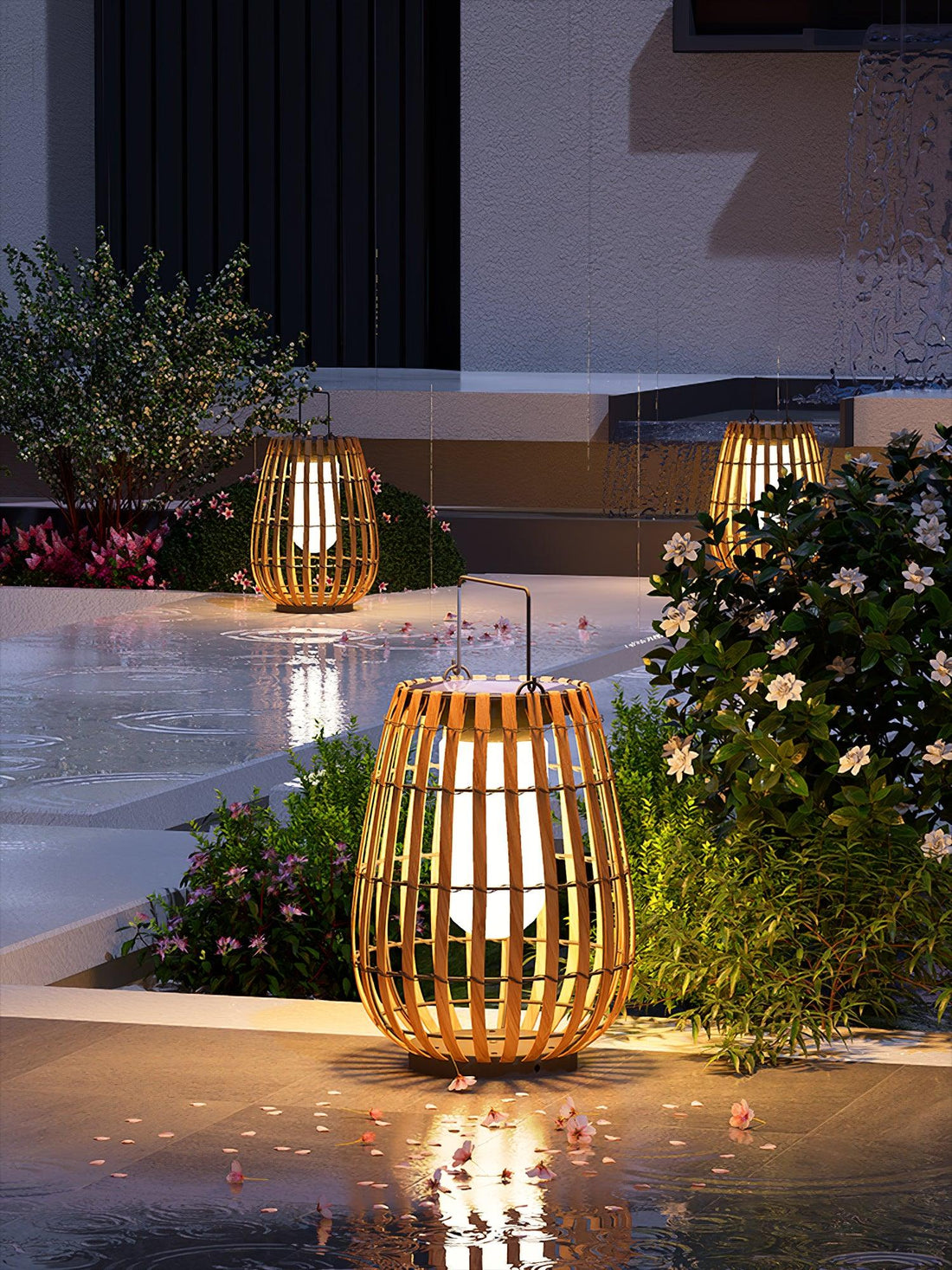 Tropic Braid Outdoor Lamp - Faux-Rattan Metal Waterproof