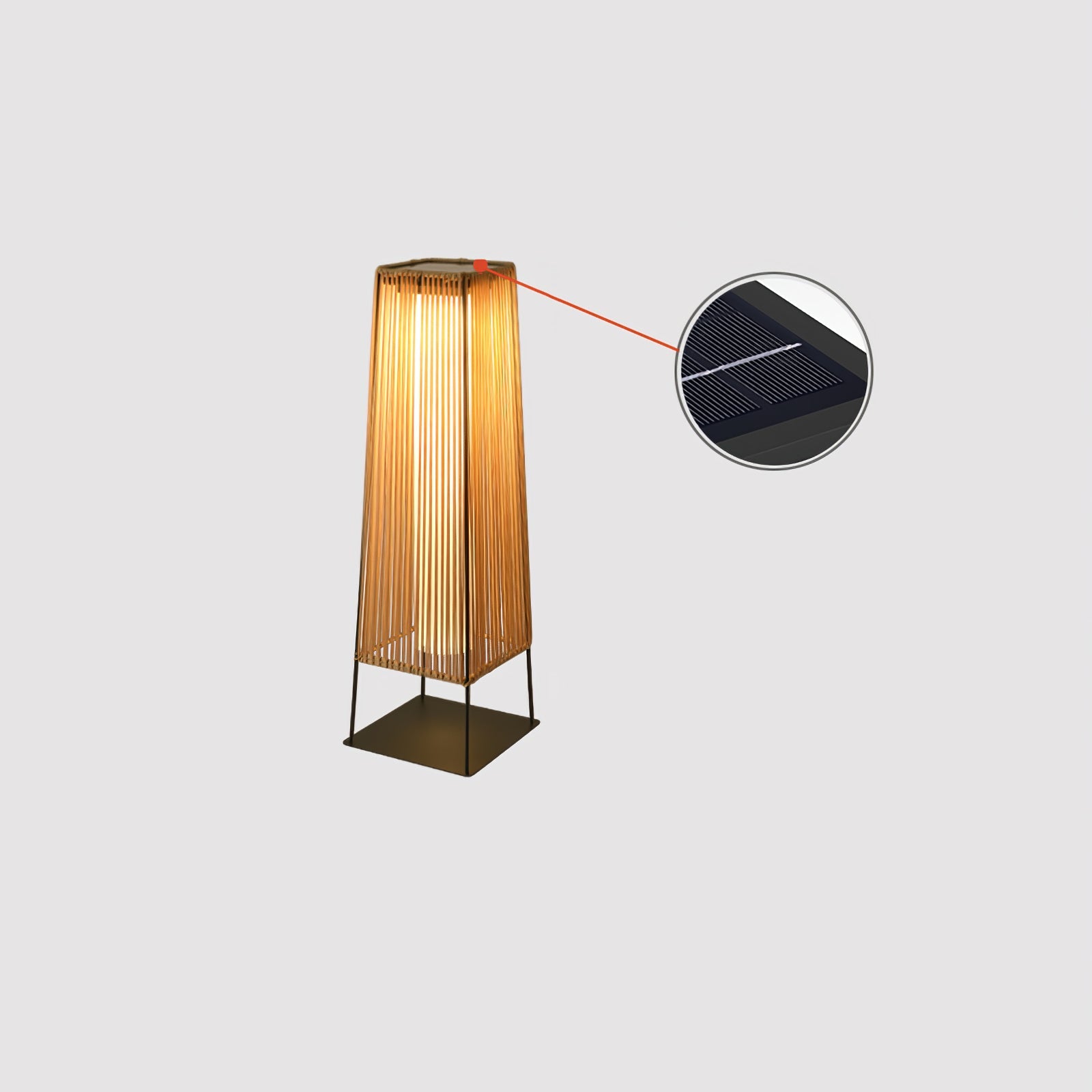 Plastic Rattan Outdoor Post Light - Solar Post Lamp Ideal