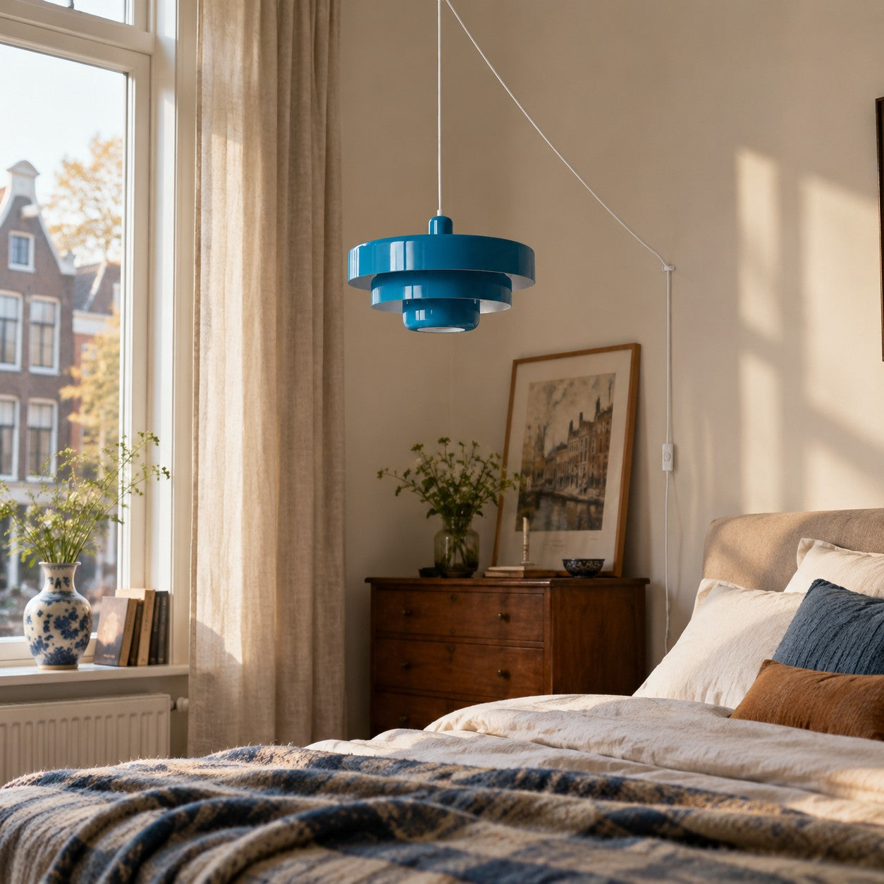 Retro Bauhaus Plug-In Pendant Light