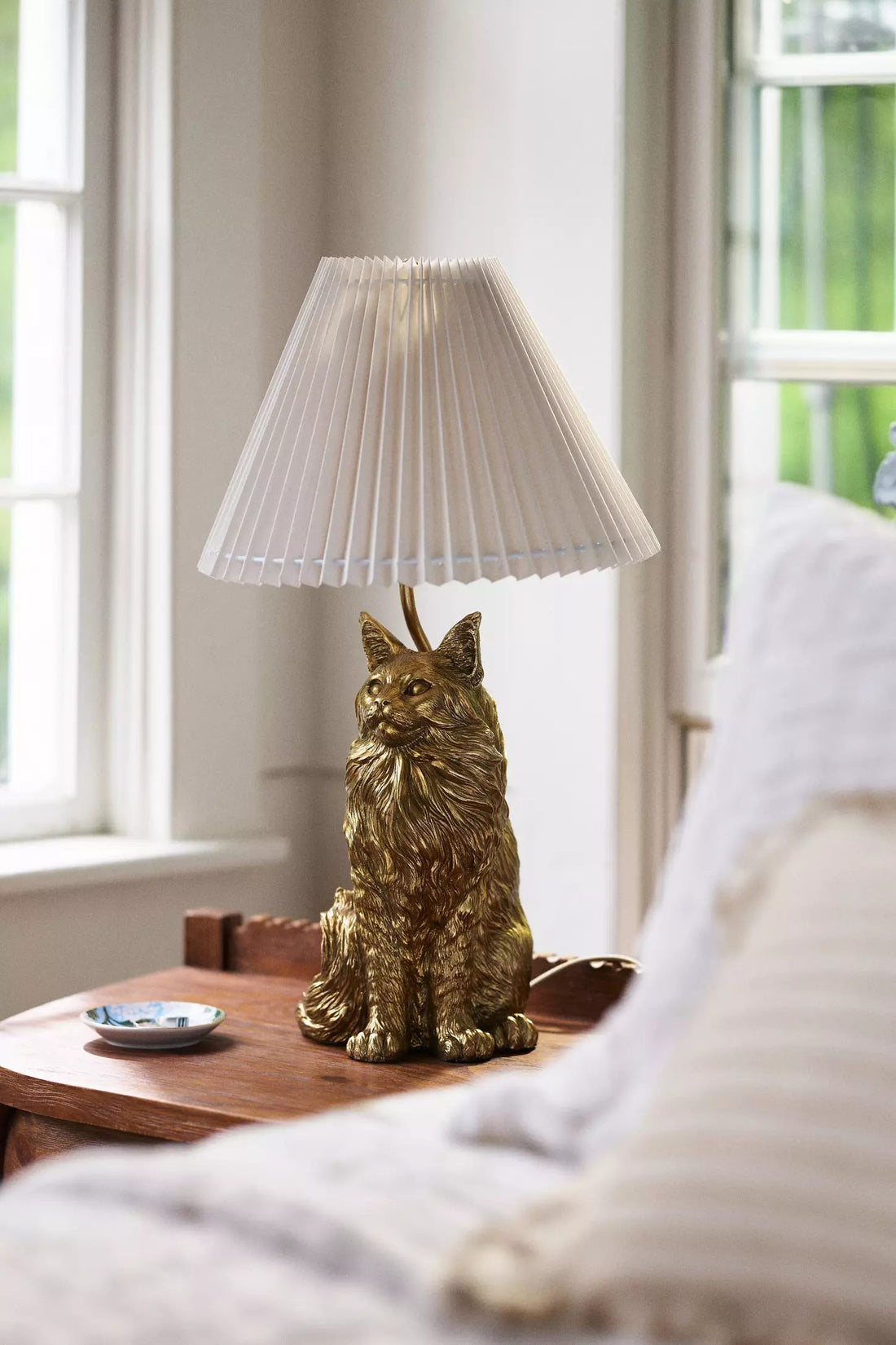 Pawdia Unique Table Lamp - Decorative Fabric Animal Bedside Lamp