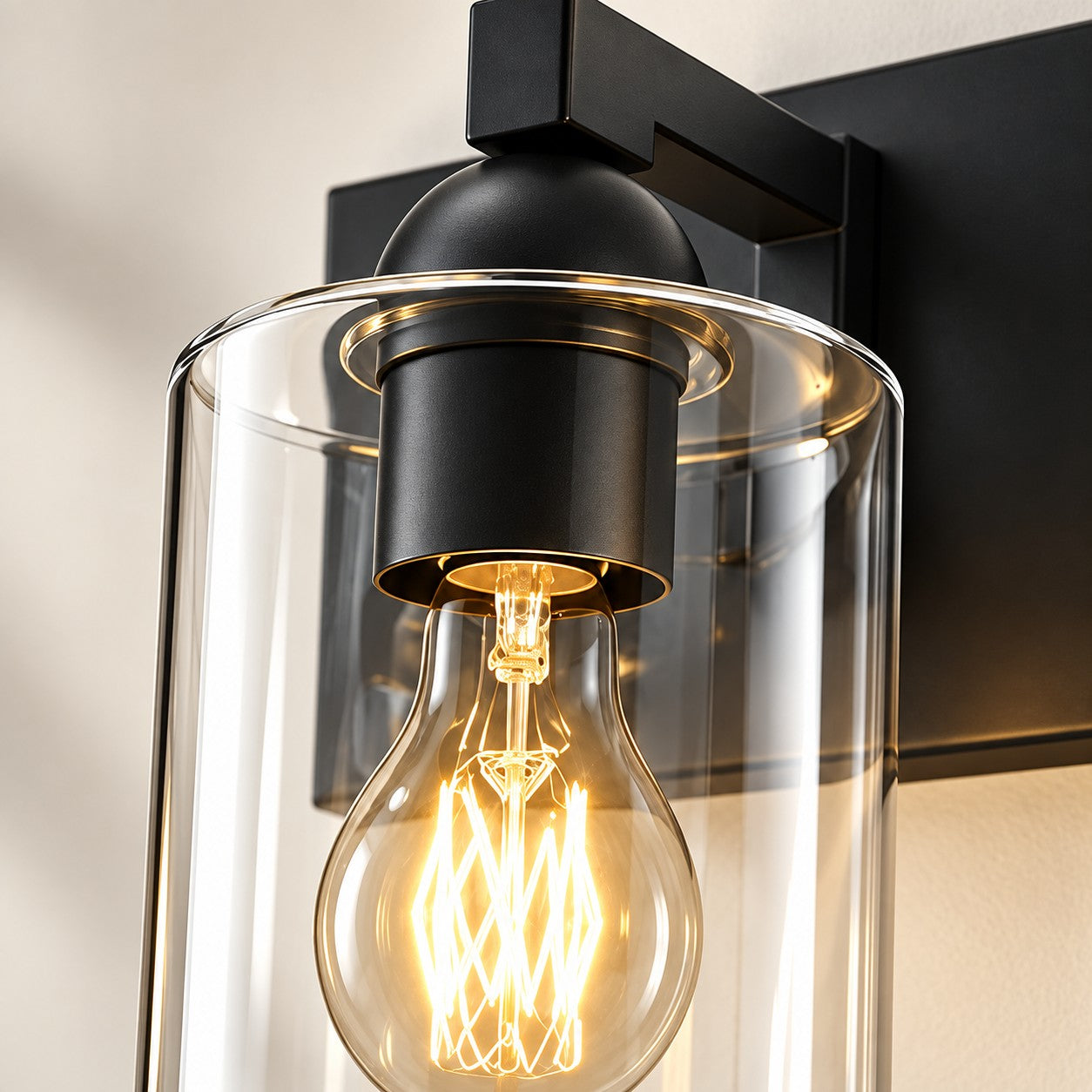 Modern Metal Vanity Light with Glass Shades for Bathrooms
