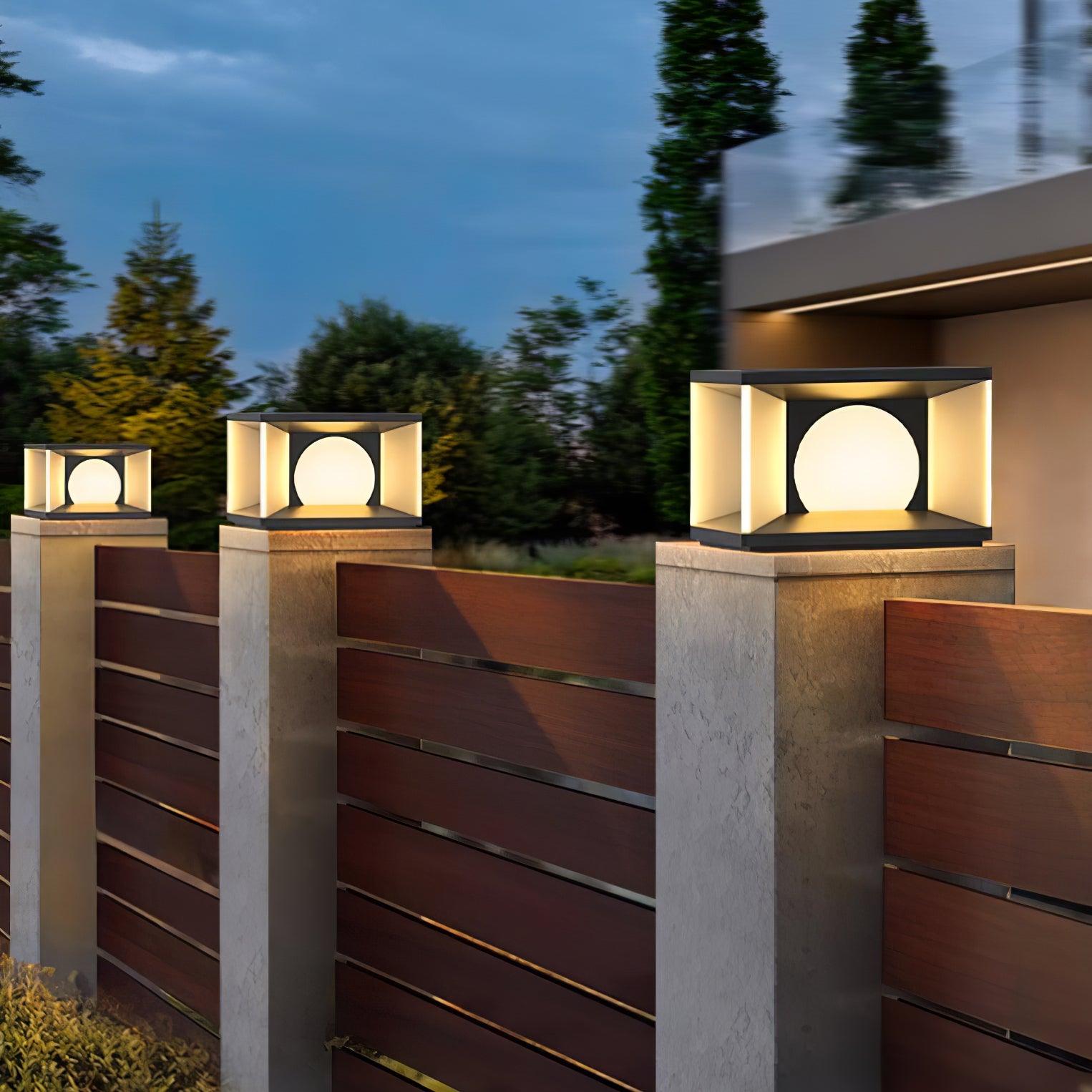 Eclipse Cube Outdoor Post Light - Weatherproof Garden & Pathway Lighting
