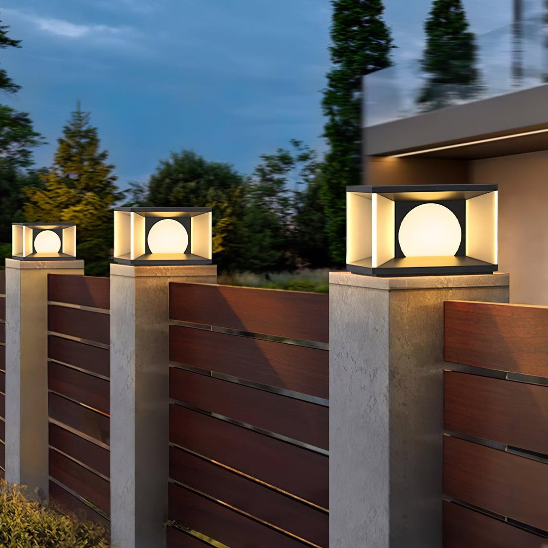 Eclipse Cube Außenpfostenleuchte – wetterfeste Garten- und Wegbeleuchtung