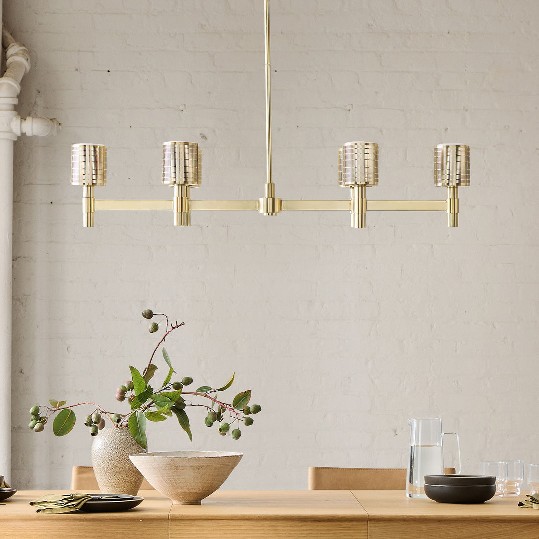 Galvia Adjustable Metal Chandelier  - 6-Light Champagne Bronze Design