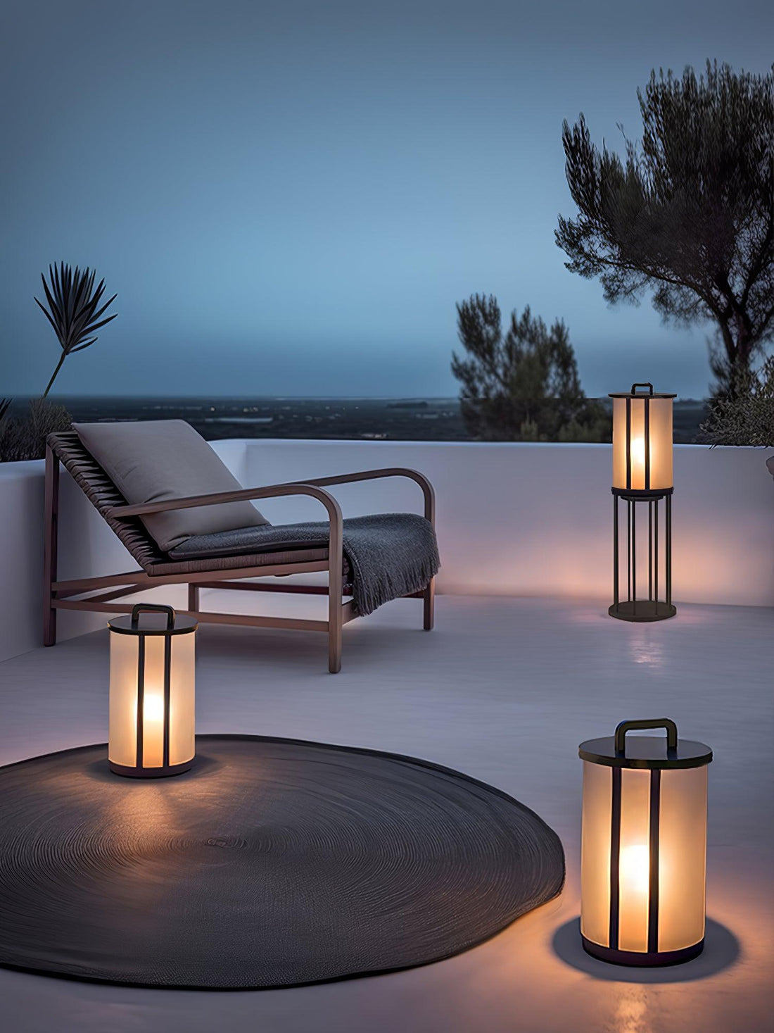 Runde Laterne Außenlampe - Acrylsäule Warmes Licht für den Gang