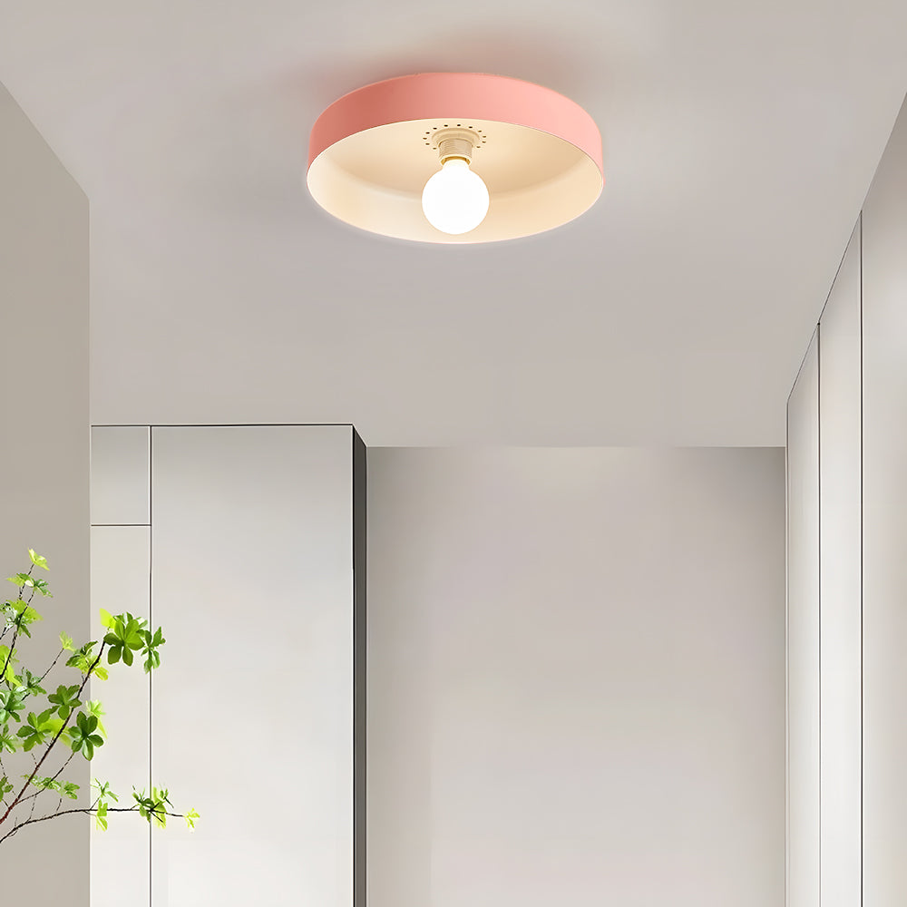 Flush Mount Art Decor Ceiling Light - Iron Round Fixture for Entryway