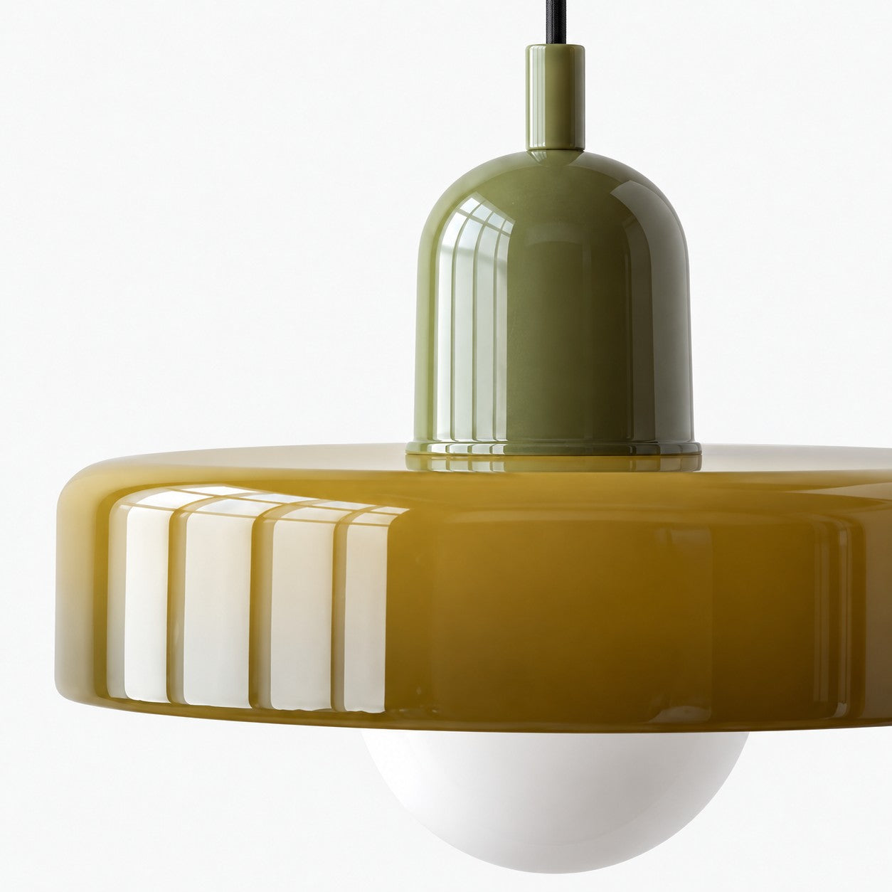 Bunte Bauhaus-Glaspendelleuchte mit Stecker