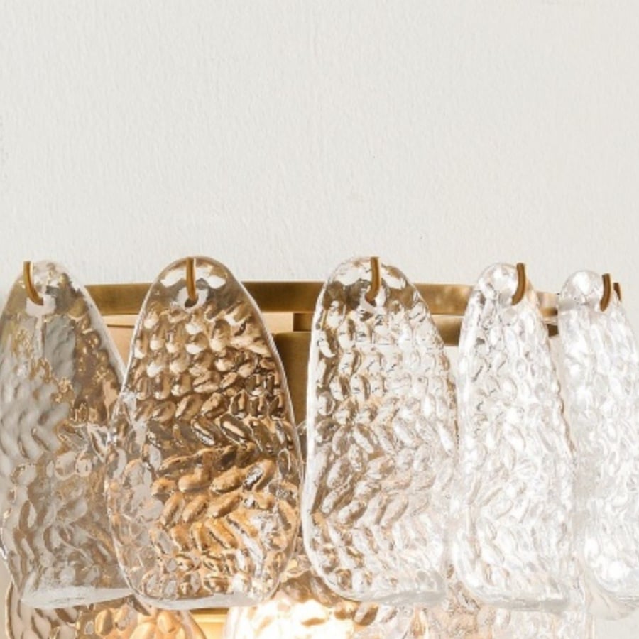 Lumvey Tiered Glass Sconce — Art Deco Wall Light for Bathroom and Hallway