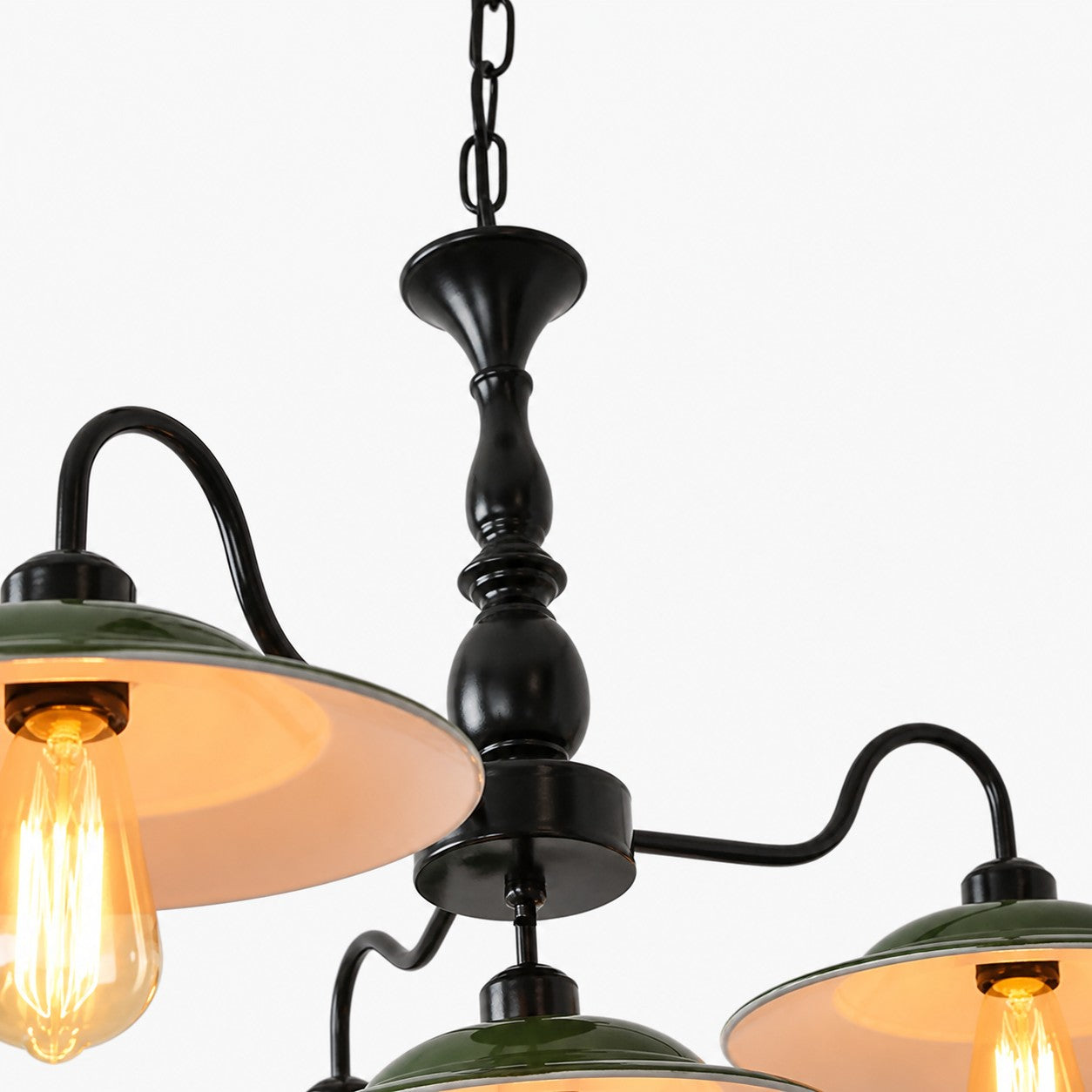 Green Enamel Industrial Chandelier