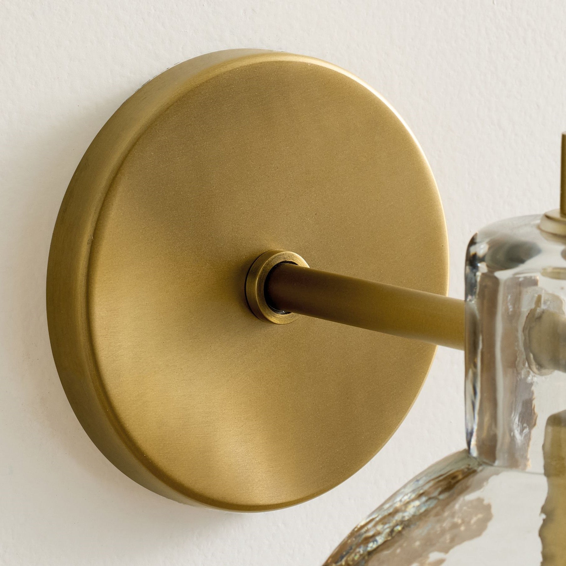 Glavira Recycled Glass Double Sconce - Indoor Brass Wall Lighting