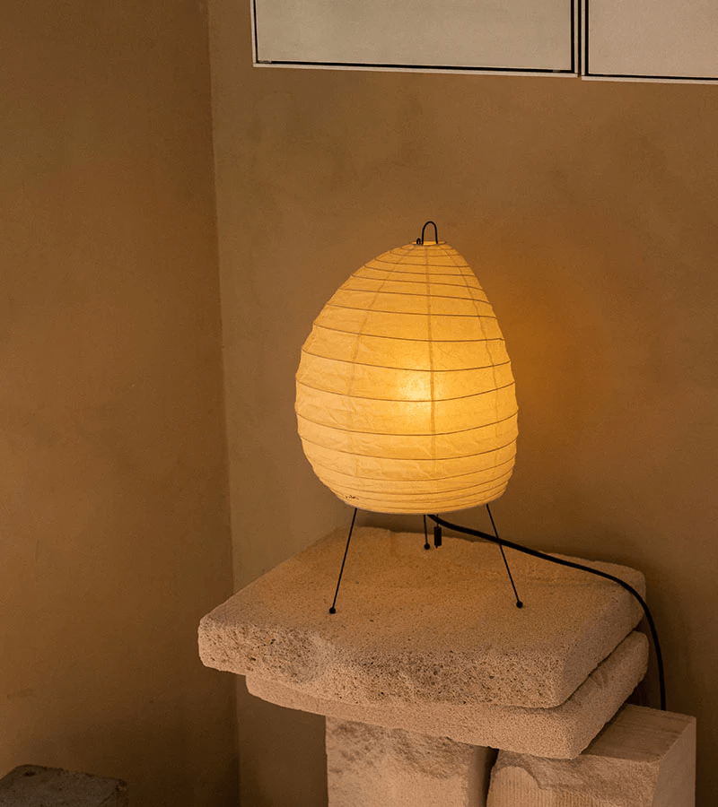 Papiertischlampe – Minimalistische Lampe im Washi-Stil für die Leseecke