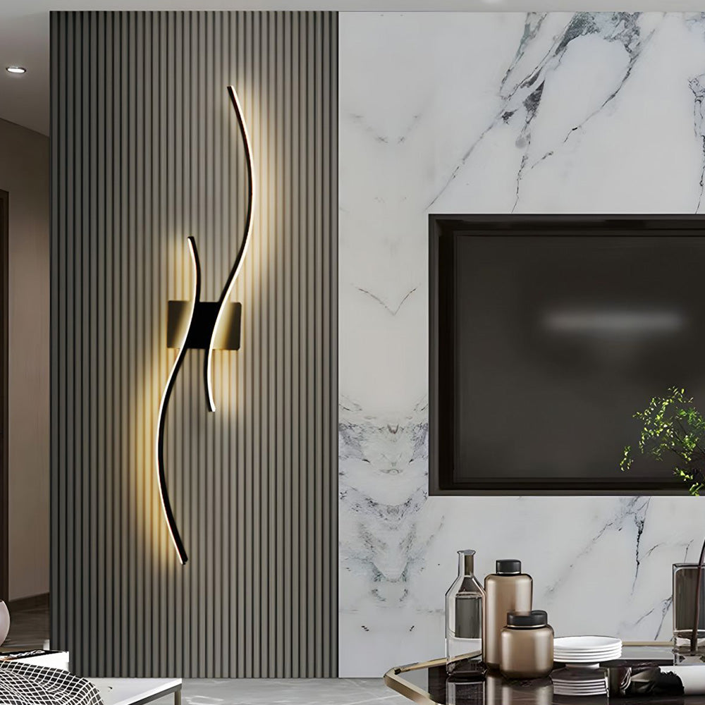 Curve LED Wall Light - Modern Acrylic Dimmable Design for Living Room