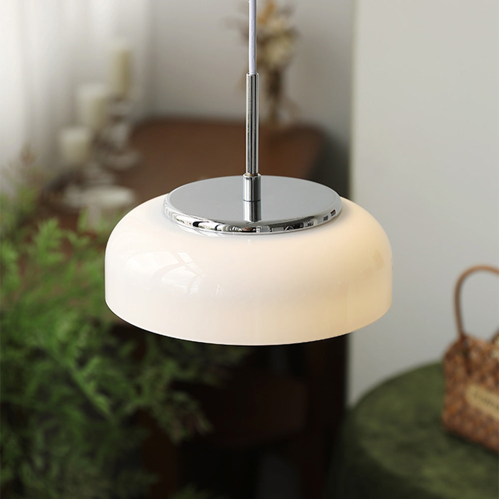 Nordic Glass Pendant Light - Bauhaus Bowl Shaped Lamp for Dining Room
